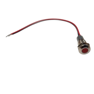 LED PILOT LAMP 8mm THREAD RED 12/24VDC