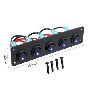 5 WAY SWITCH PANEL ( BLUE LED 12V ONLY )